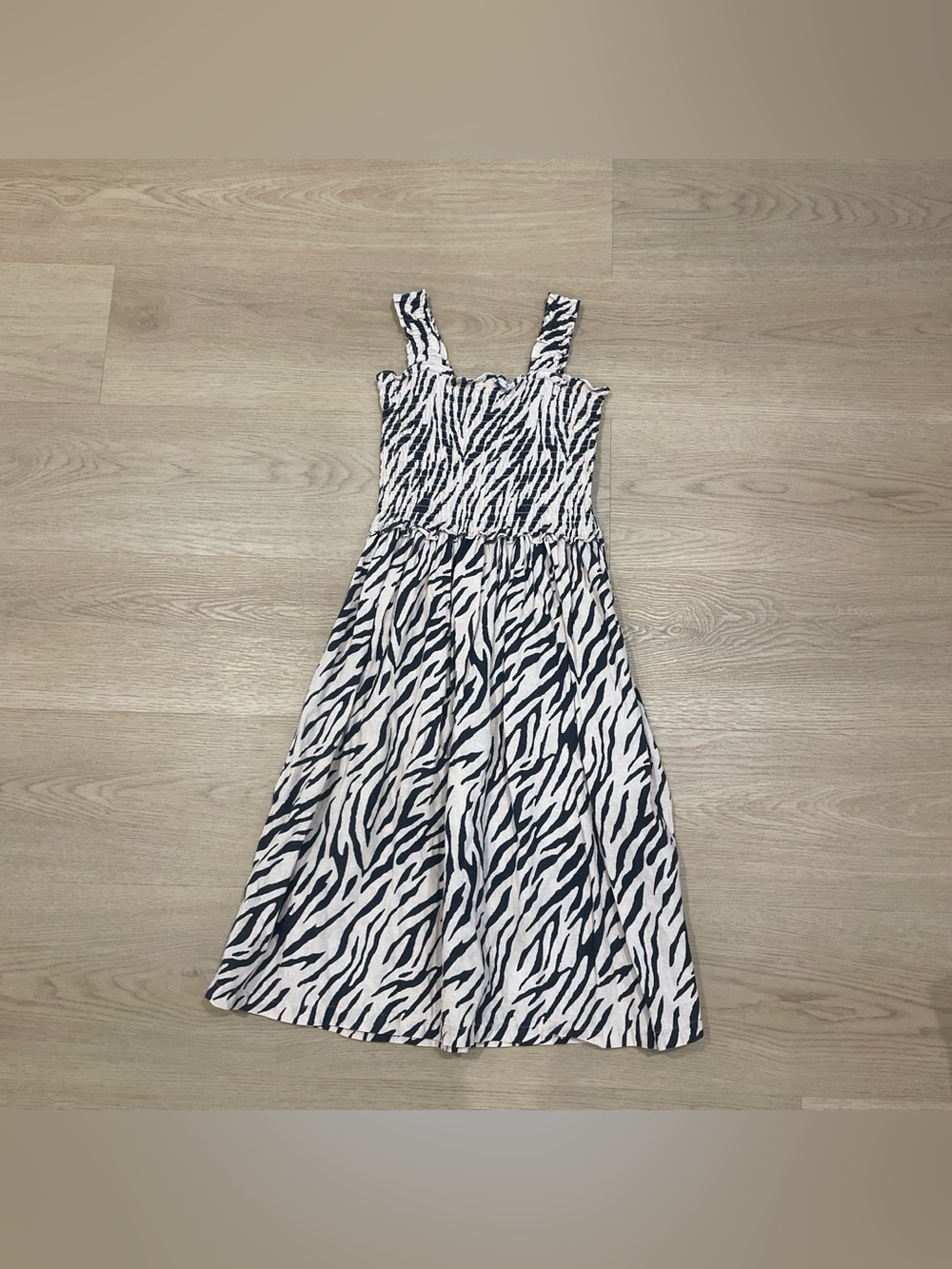 Heritage Black and White Zebra Print Maxi Dress